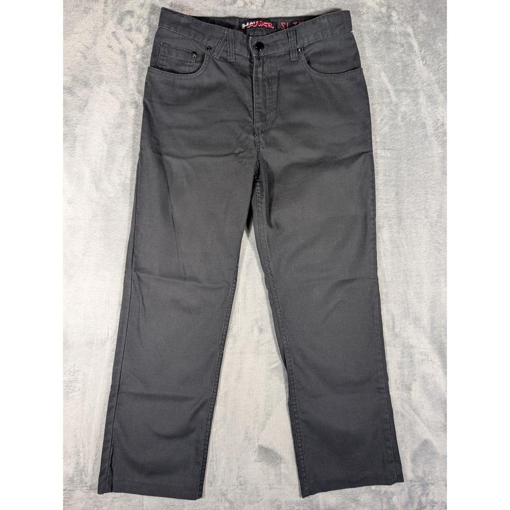 Tony Hawk Men Black Cotton Canvas Slim Fit Skater Streetwear Pants Size 18 31X27
